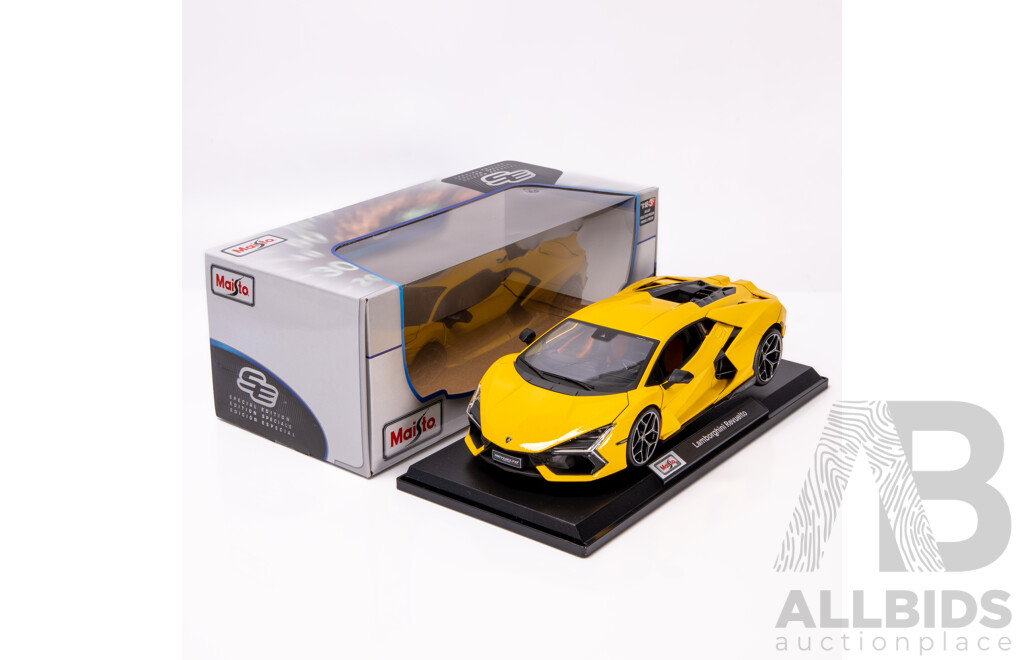 Maisto Special Edition 2023 Lamborghini Revuelto Giallo Yellow 1:18 Scale Model Car - New