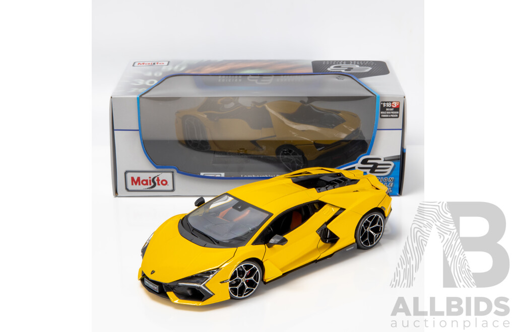Maisto Special Edition 2023 Lamborghini Revuelto Giallo Yellow 1:18 Scale Model Car - New