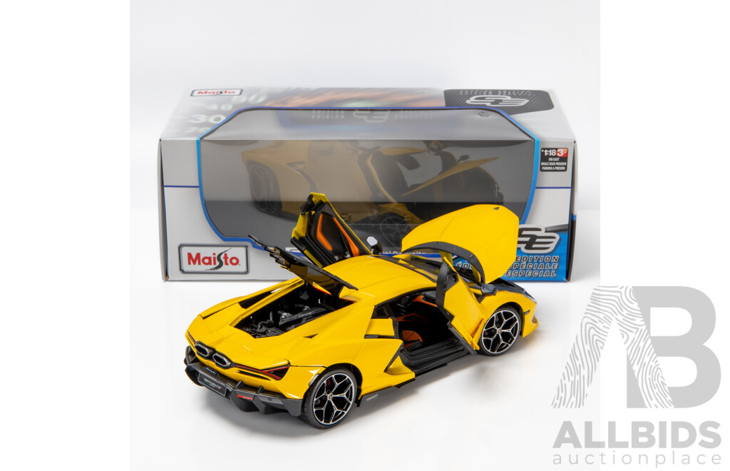 Maisto Special Edition 2023 Lamborghini Revuelto Giallo Yellow 1:18 Scale Model Car - New
