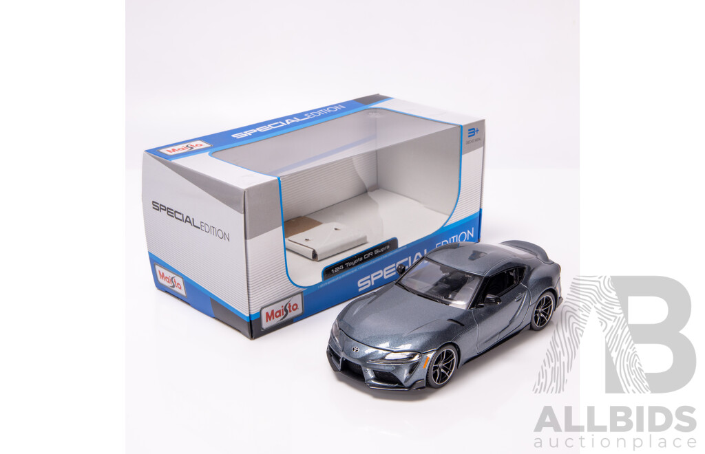 Maisto Special Edition 2022 Toyota Supra GR A90 Metallic Grey 1:24 Scale Model Car - New