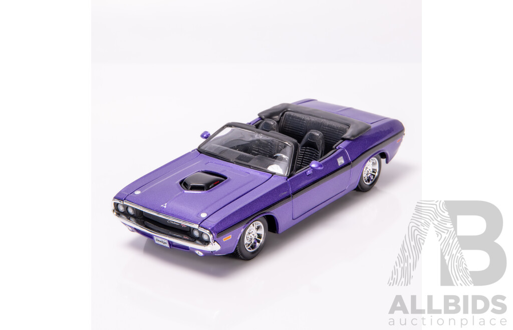 Maisto Special Edition 1970 Dodge Challenger R/T Convertible Metallic Purple 1:24 Scale Model Car - New