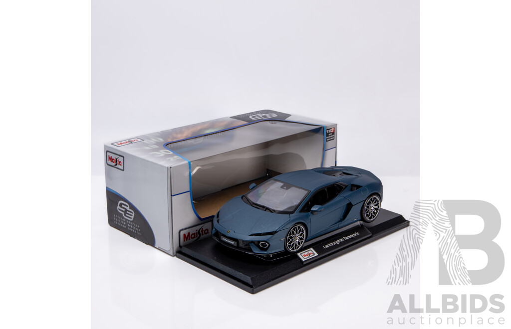 Maisto Special Edition 2024 Lamborghini Temerario Matte Blue 1:18 Scale Model Car - New