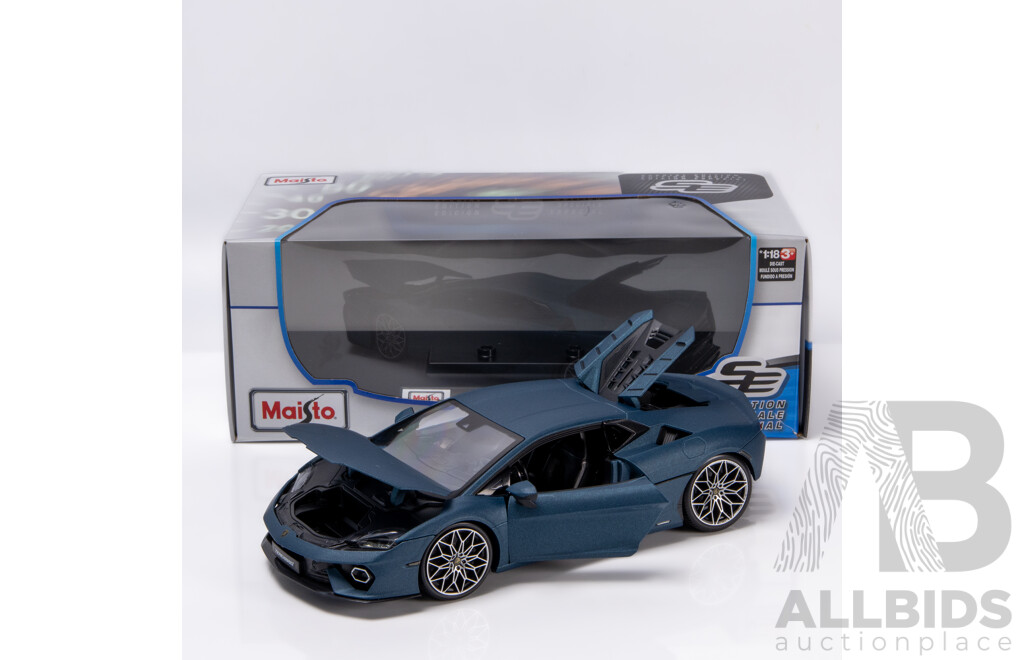 Maisto Special Edition 2024 Lamborghini Temerario Matte Blue 1:18 Scale Model Car - New