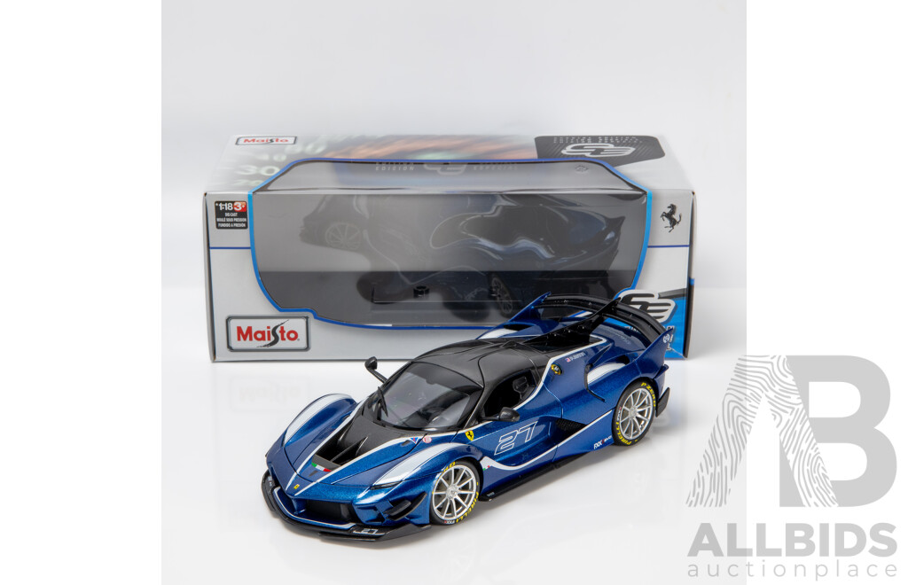Maisto Special Edition 2017 Ferrari FXX-K Evo Metalic Blue 1:18 Scale Model Car - New