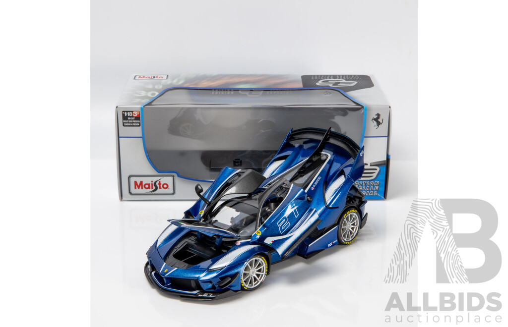 Maisto Special Edition 2017 Ferrari FXX-K Evo Metalic Blue 1:18 Scale Model Car - New