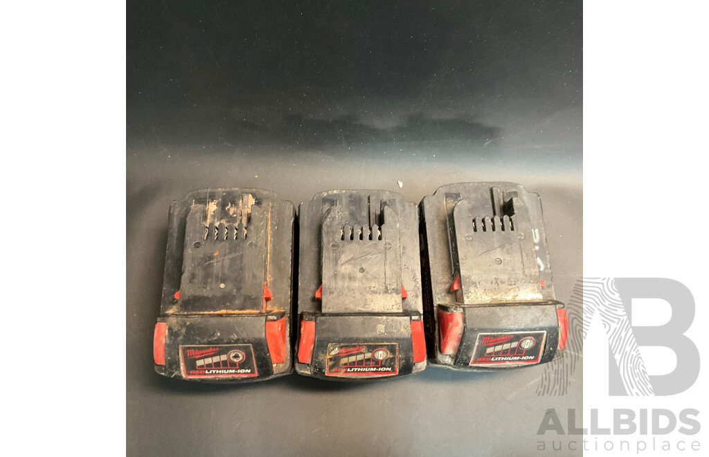 Milwaukee M18B5 18V 5.0Ah Li-Ion RED LITHIUM Battery - Lot of 3