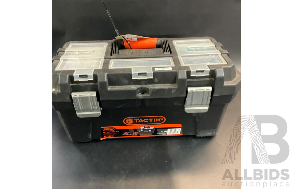 Assorted Tools and Hardware in Tactix Tool Box