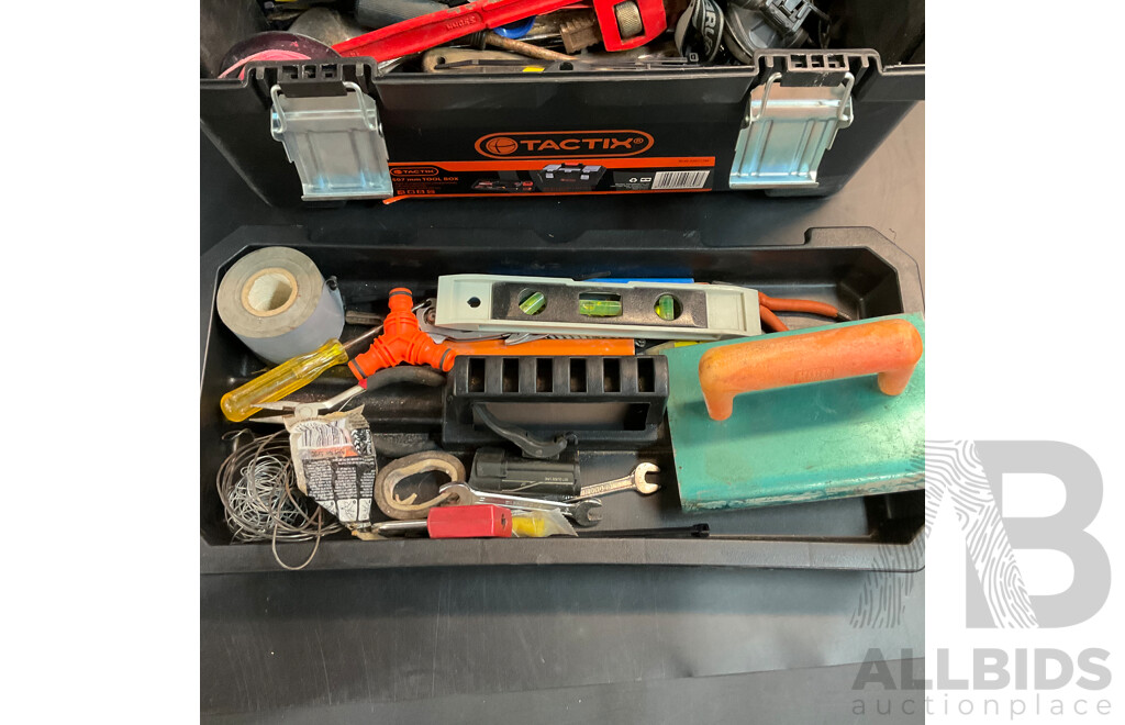 Assorted Tools and Hardware in Tactix Tool Box
