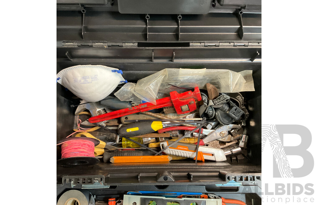 Assorted Tools and Hardware in Tactix Tool Box