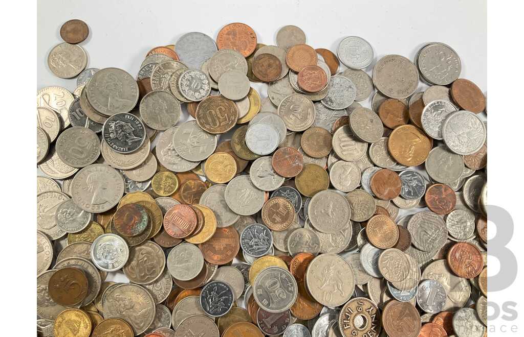 Collection of International Coins Including USA, Cuba, Costa Rica, New Zealand, Caribbean, Thailand, Malaysia, France Hong Kong, Australia, Israel, Fiji Canada - Approximately 3.3 Kilograms
