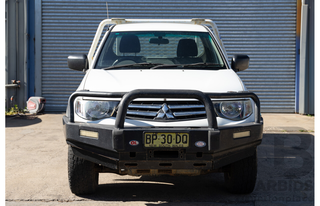 1/2012 Mitsubishi Triton GLX (4x4) MN MY12 C/Chas Solid White Turbo Diesel 2.5L