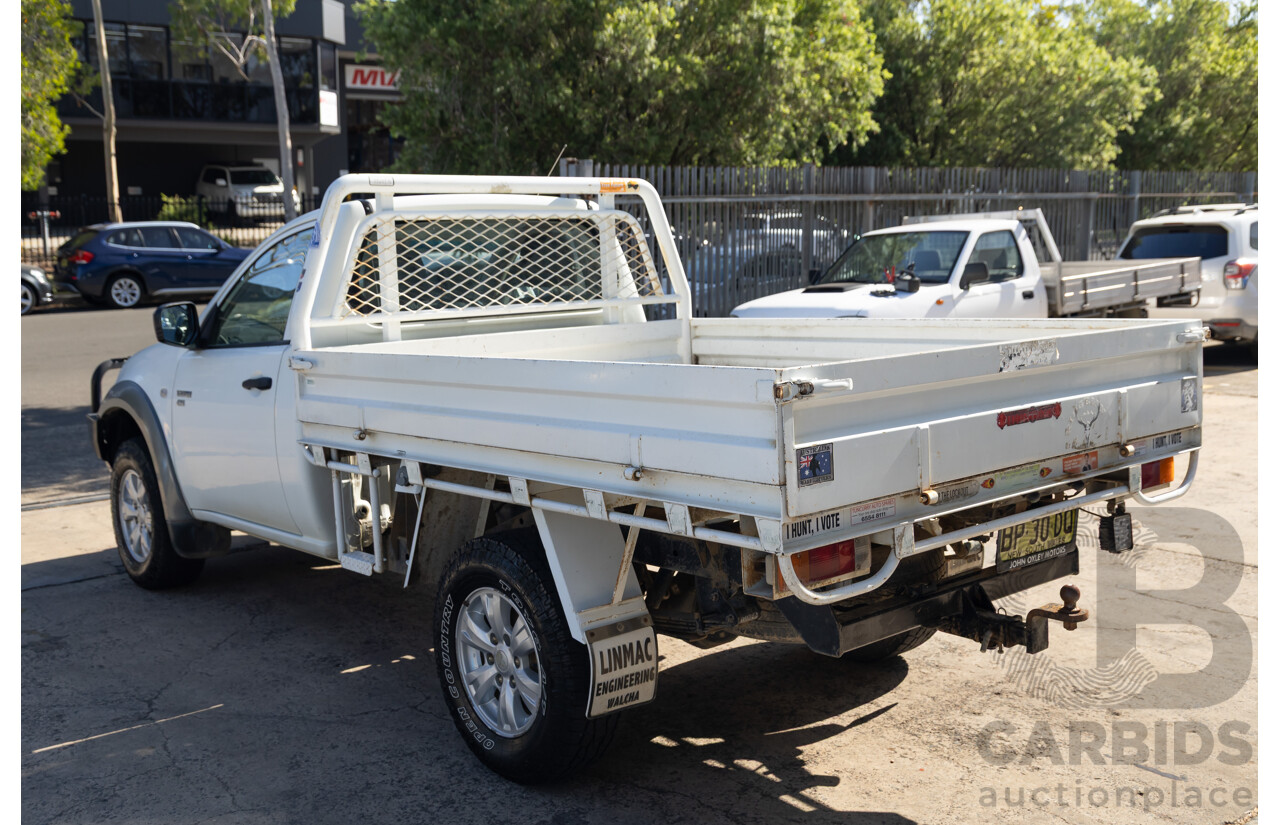 1/2012 Mitsubishi Triton GLX (4x4) MN MY12 C/Chas Solid White Turbo Diesel 2.5L