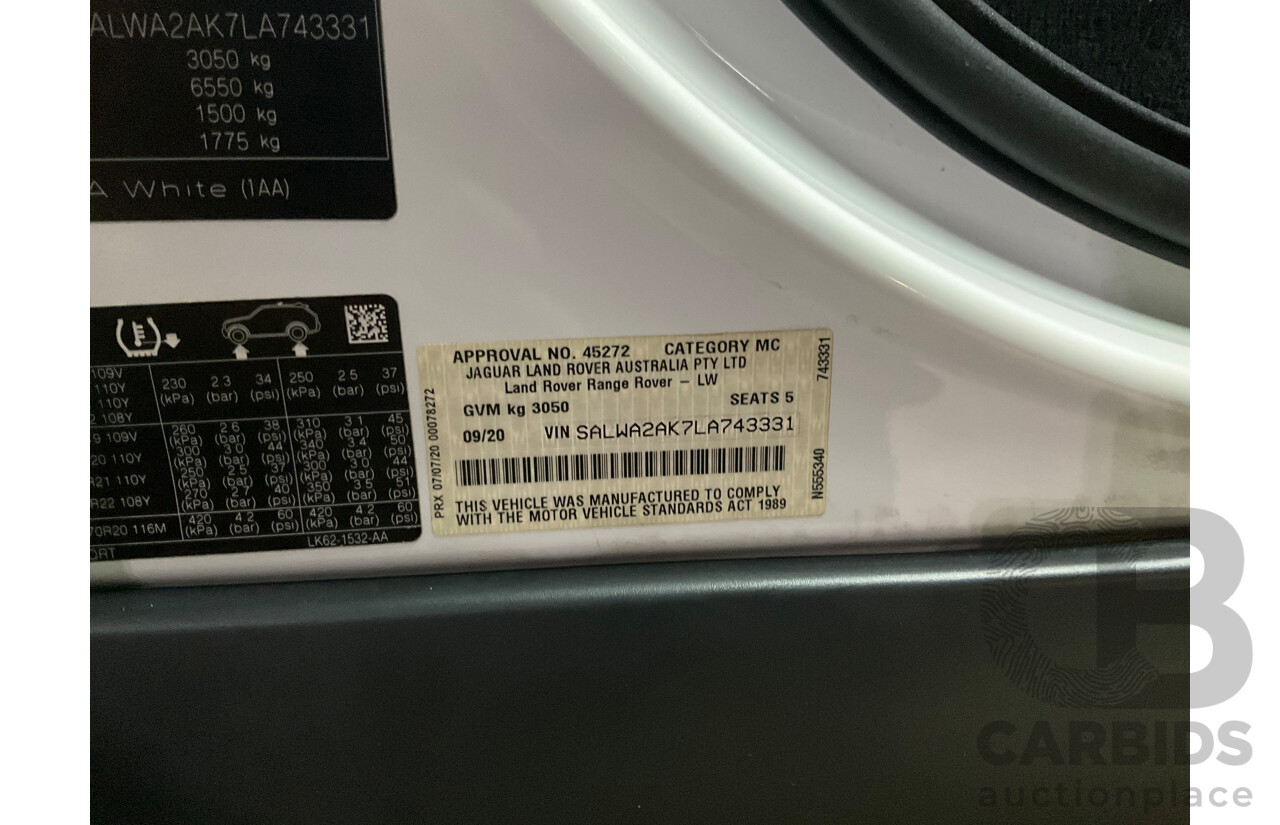 09/2020 Land Rover Range Rover Sport SDV6 HSE Dynamic (225kW AWD) L494 MY20.5 4d Wagon Fuji White Turbo Diesel V6 3.0L