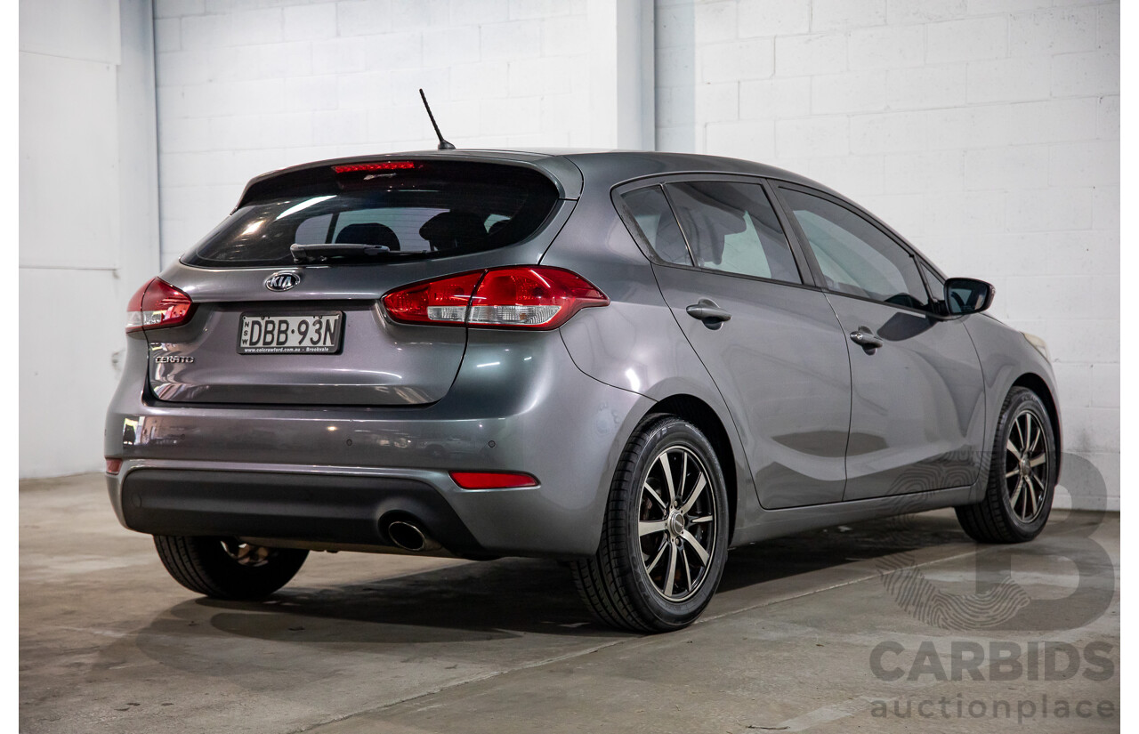 09/2015 Kia Cerato S (FWD) YD MY15 5d Hatchback Silky Silver Metallic 1.8L