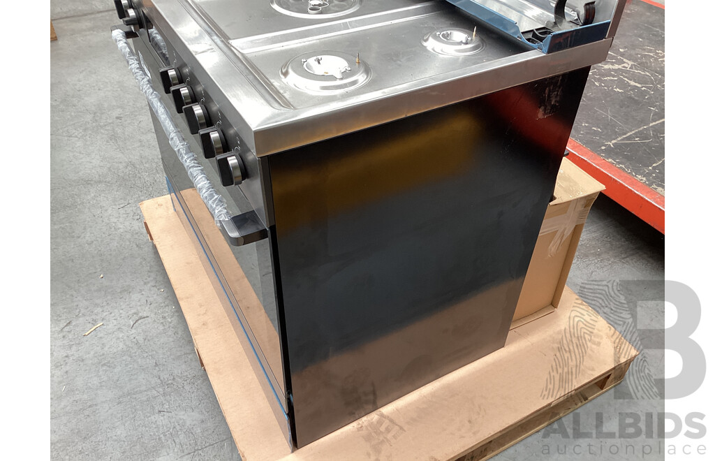 Westinghouse 900mm Dual Fuel Pyrolytic Freestanding Oven with AirFry - Dark Stainless Steel - ORP $4,699