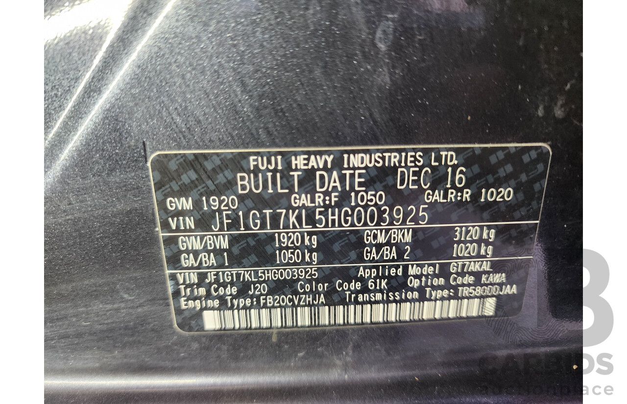 2/2017 Subaru Impreza 2.0i-L (awd) MY17 5d Hatchback Grey 2.0L