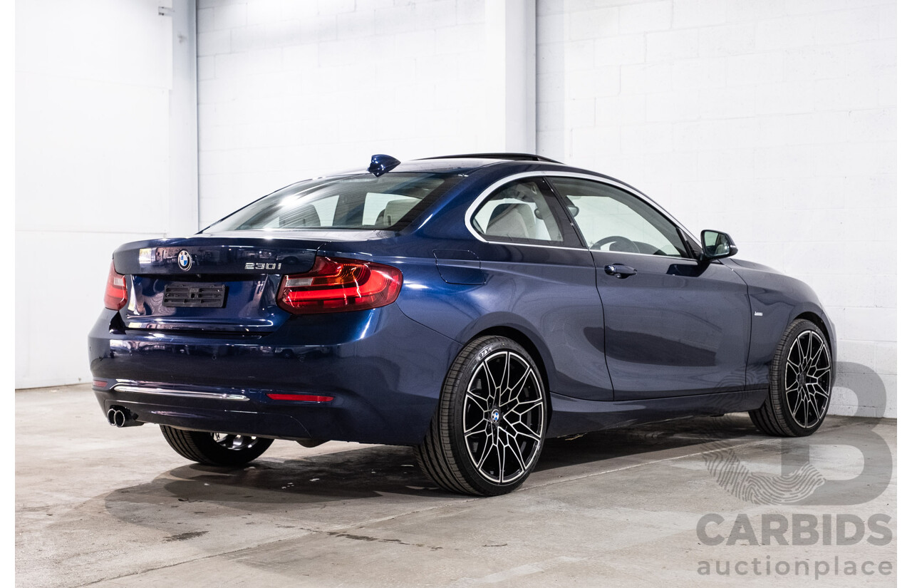 09/2017 BMW 230i Luxury Line (RWD) F22 MY17 2d Coupe Deep Sea Blue Metallic Turbo 2.0L