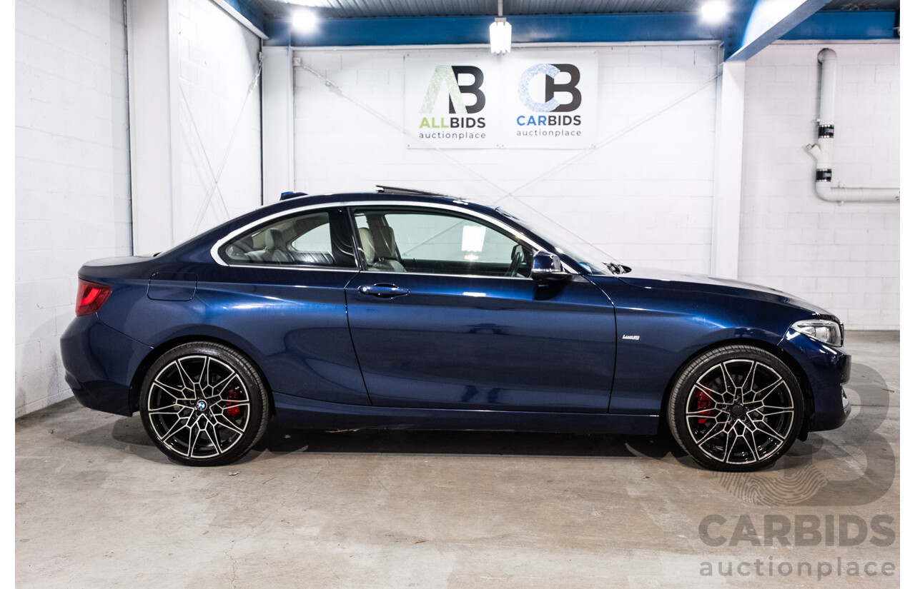 09/2017 BMW 230i Luxury Line (RWD) F22 MY17 2d Coupe Deep Sea Blue Metallic Turbo 2.0L