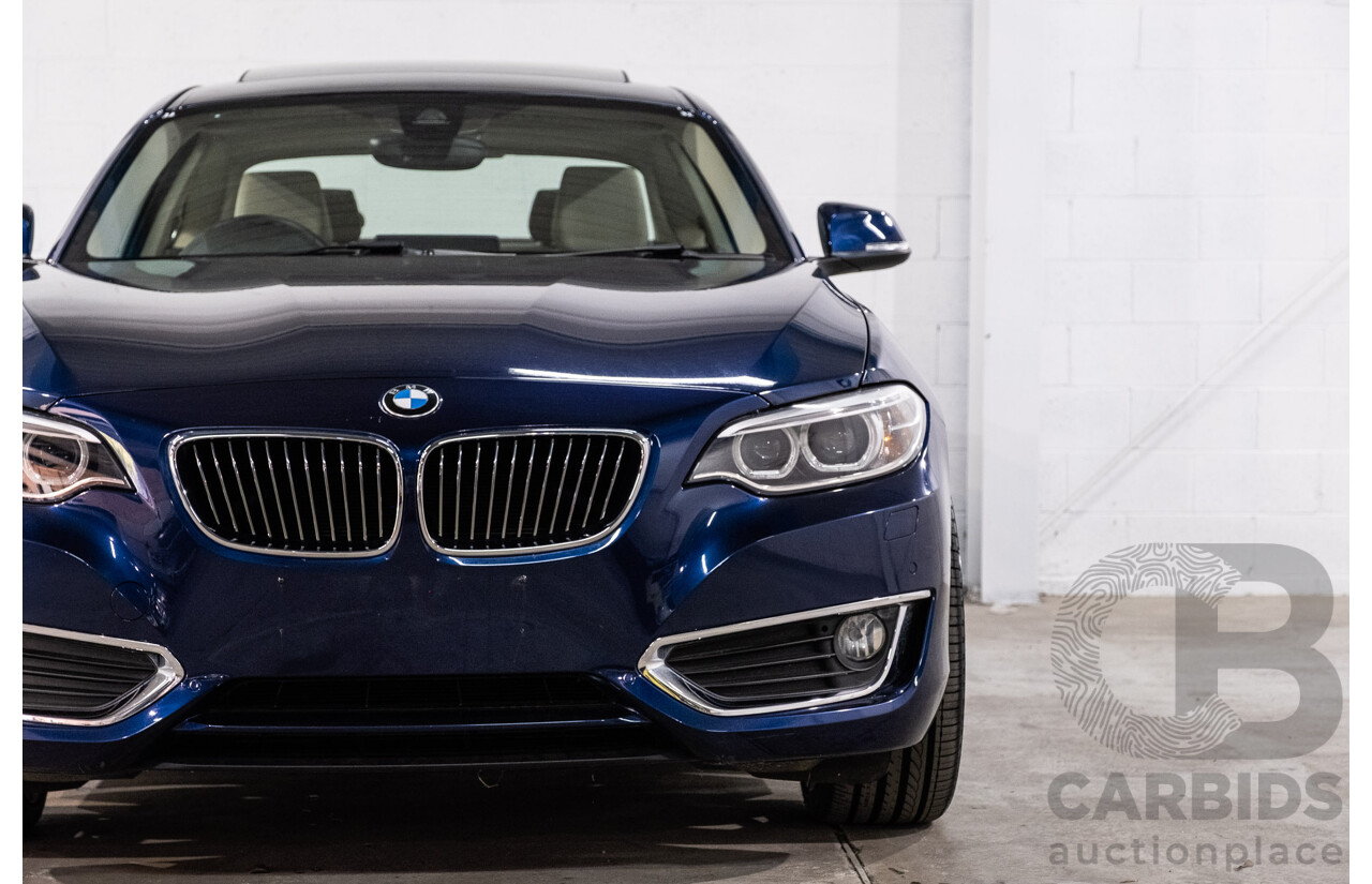 09/2017 BMW 230i Luxury Line (RWD) F22 MY17 2d Coupe Deep Sea Blue Metallic Turbo 2.0L