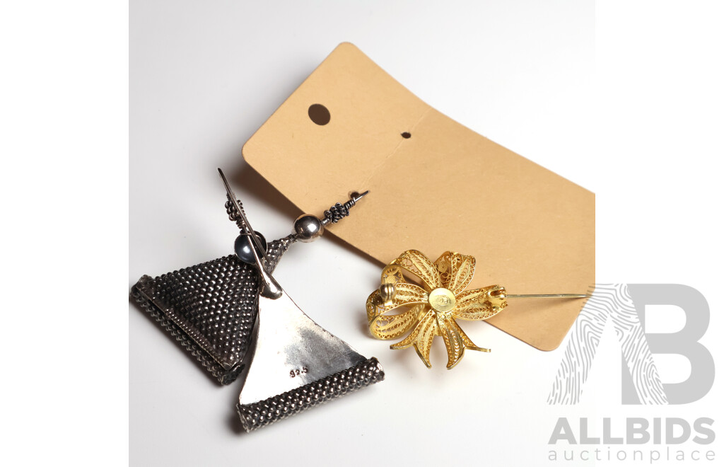 Earrings Set and Brooch