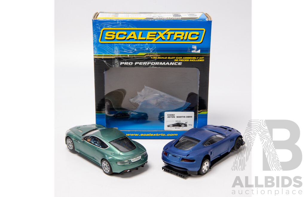 Pair of Scalextric Aston Martin DBR9  1:32 Scale Slot Cars