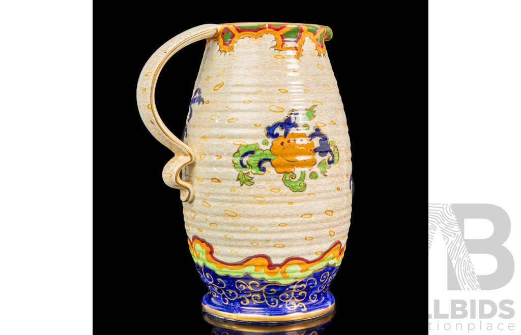 Vintage Hand Painted Ceramic Pitcher by Alhpina