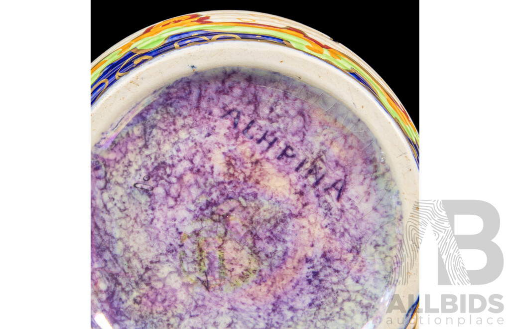 Vintage Hand Painted Ceramic Pitcher by Alhpina