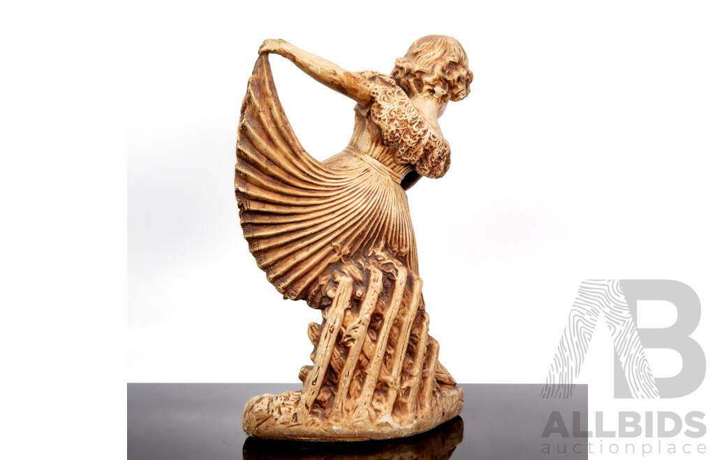 Vintage Chalkware Figurine of a Curtsying Child