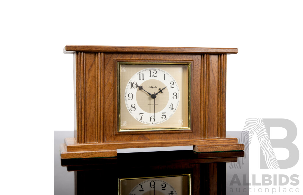 Reproduction Timber Mantle Clock by Aikosha