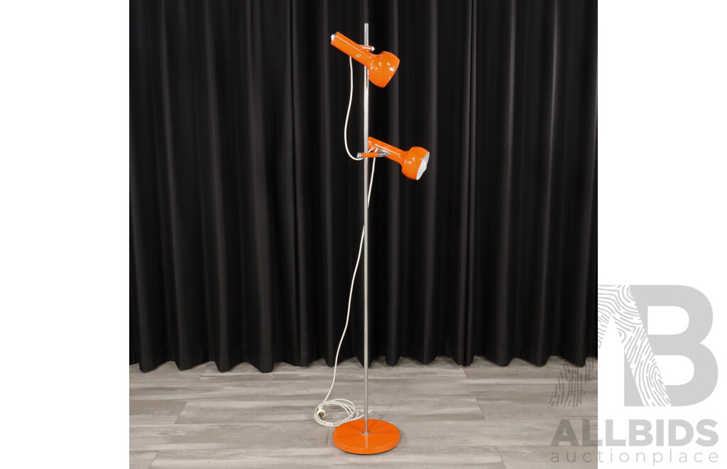 Retro Orange Twin Shade Oslo Floor Lamp