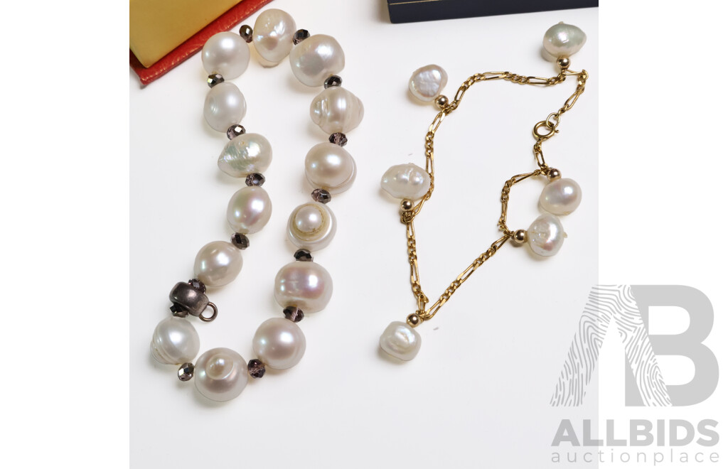 Assorted Pearl Jewellery - Earrings, Bracelets - Lot of 4