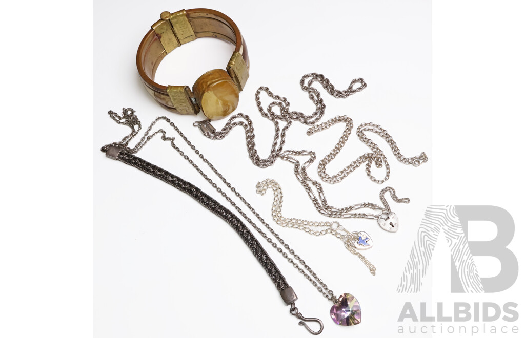 Assorted Chains and Bracelets. 925 Silver and Non Silver - Lot of 7