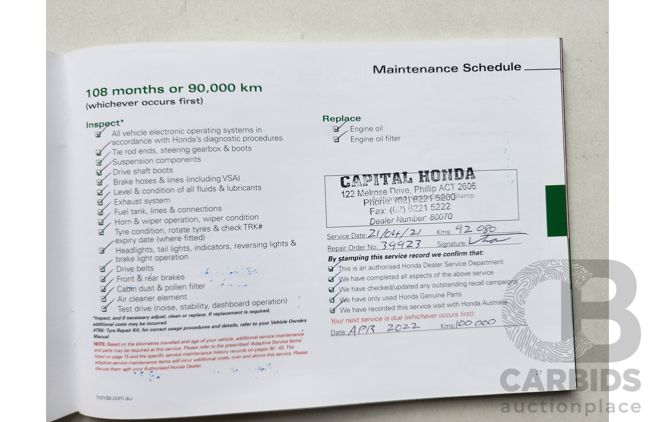 5/2015 Honda Hr-V VTi  4d Wagon White 1.8L