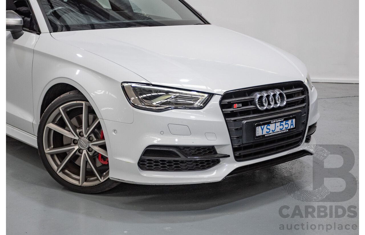 7/2016 Audi S3 2.0 TFSI Quattro (AWD) 8V MY15 4D Sedan Glacier White Turbo 2.0L