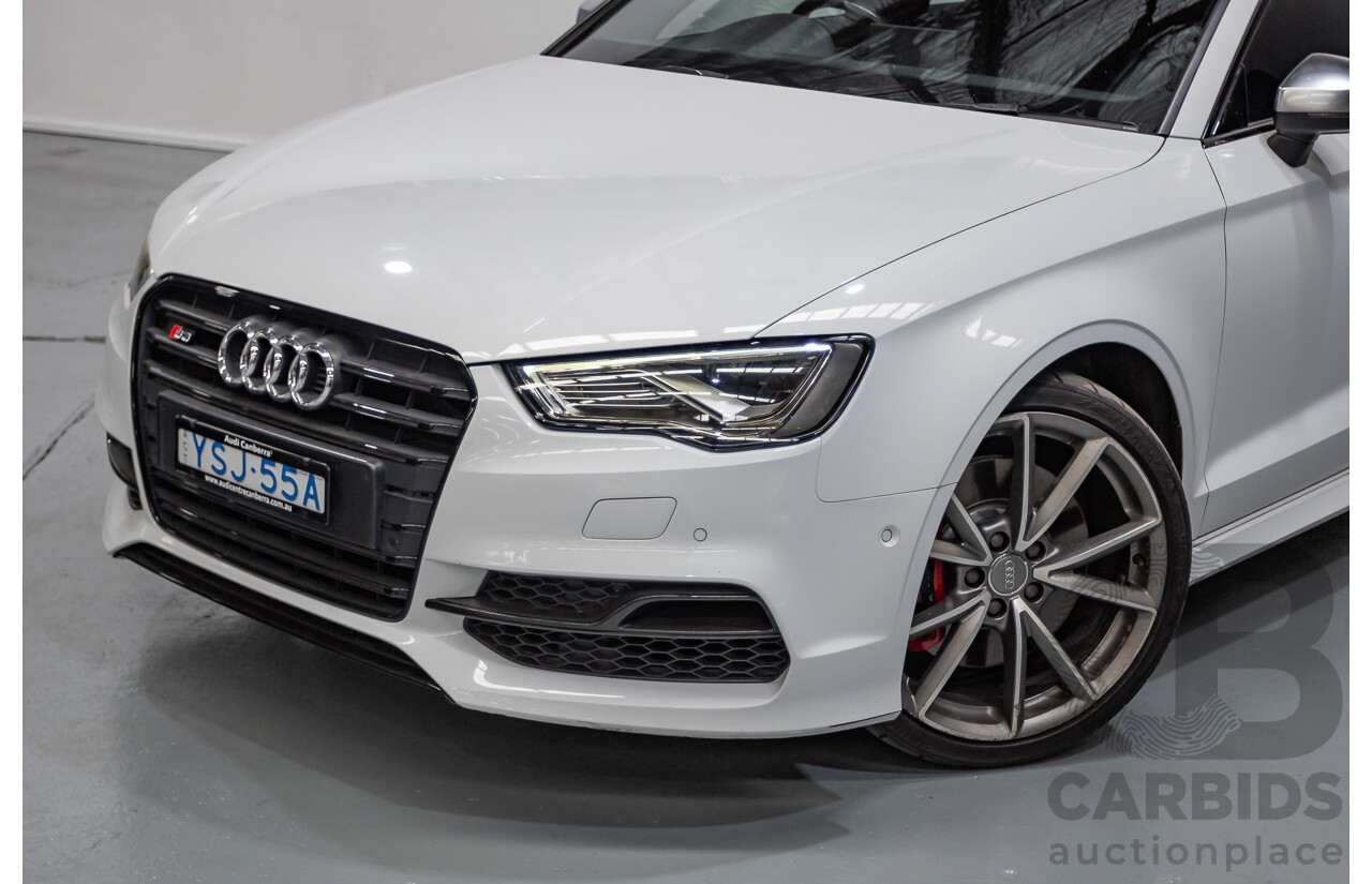 7/2016 Audi S3 2.0 TFSI Quattro (AWD) 8V MY15 4D Sedan Glacier White Turbo 2.0L