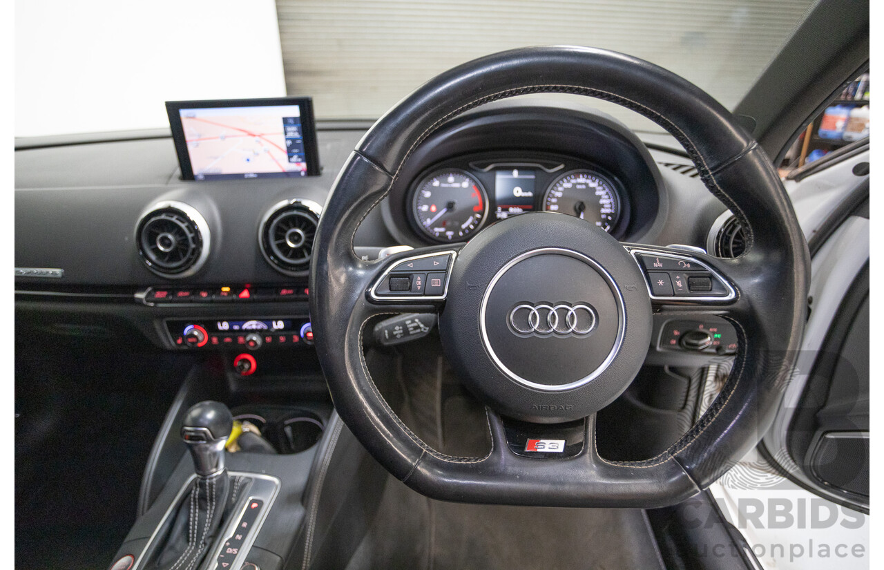 7/2016 Audi S3 2.0 TFSI Quattro (AWD) 8V MY15 4D Sedan Glacier White Turbo 2.0L