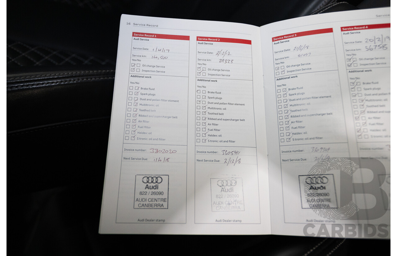 7/2016 Audi S3 2.0 TFSI Quattro (AWD) 8V MY15 4D Sedan Glacier White Turbo 2.0L