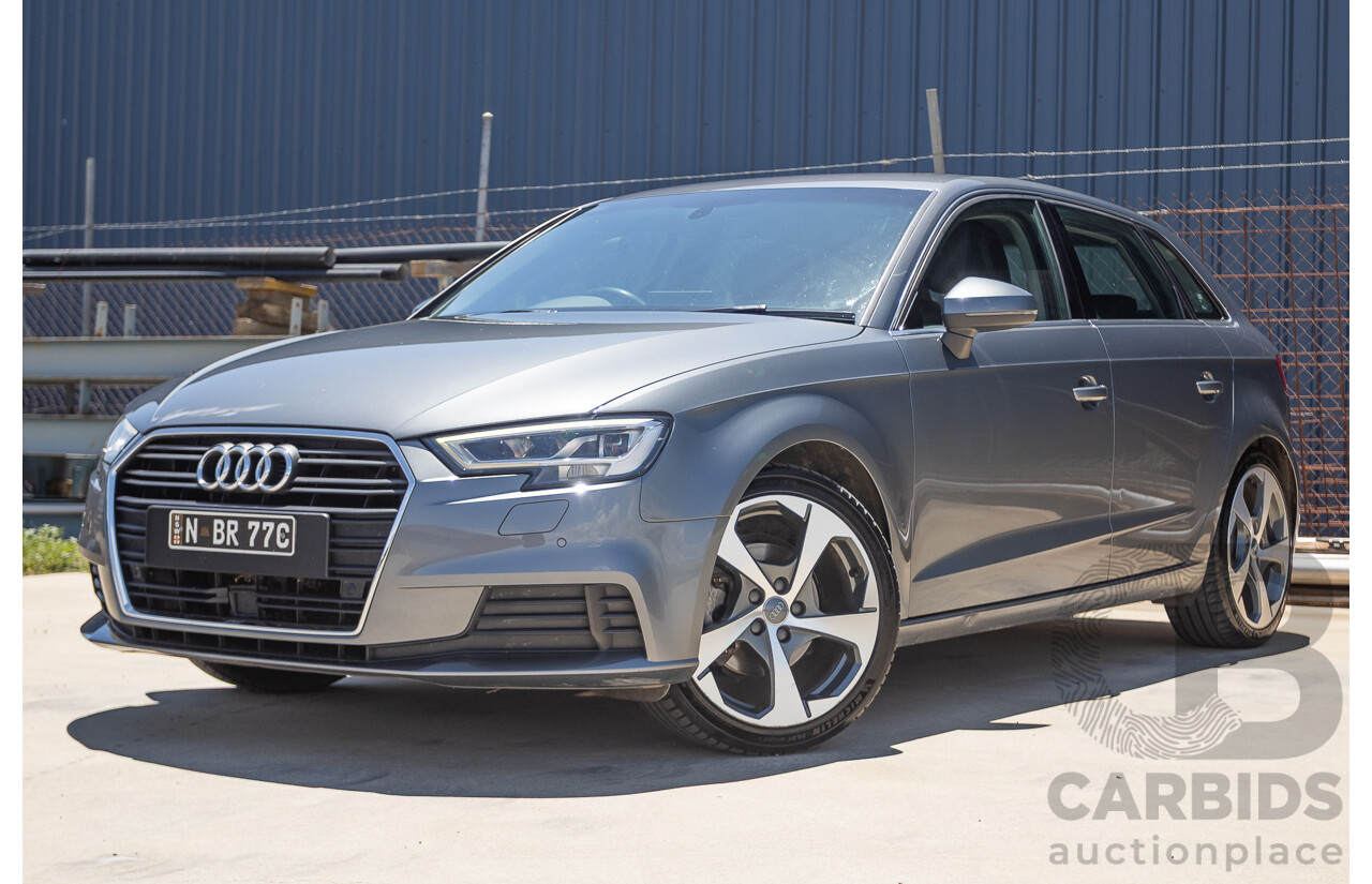 10/2017 Audi A3 TFSI Sportback COD 8V MY18 5D Hatchback Monsoon Grey Metallic Turbo 1.4L