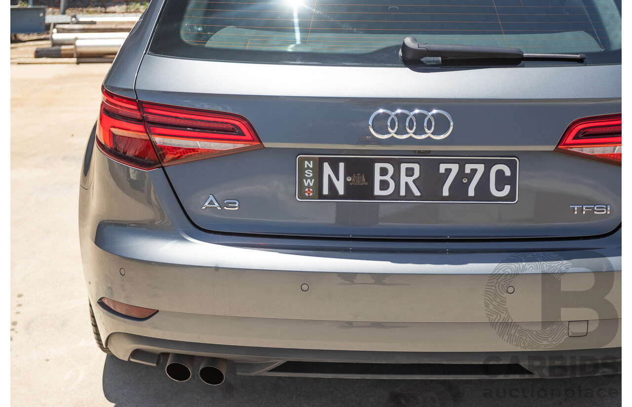 10/2017 Audi A3 TFSI Sportback COD 8V MY18 5D Hatchback Monsoon Grey Metallic Turbo 1.4L