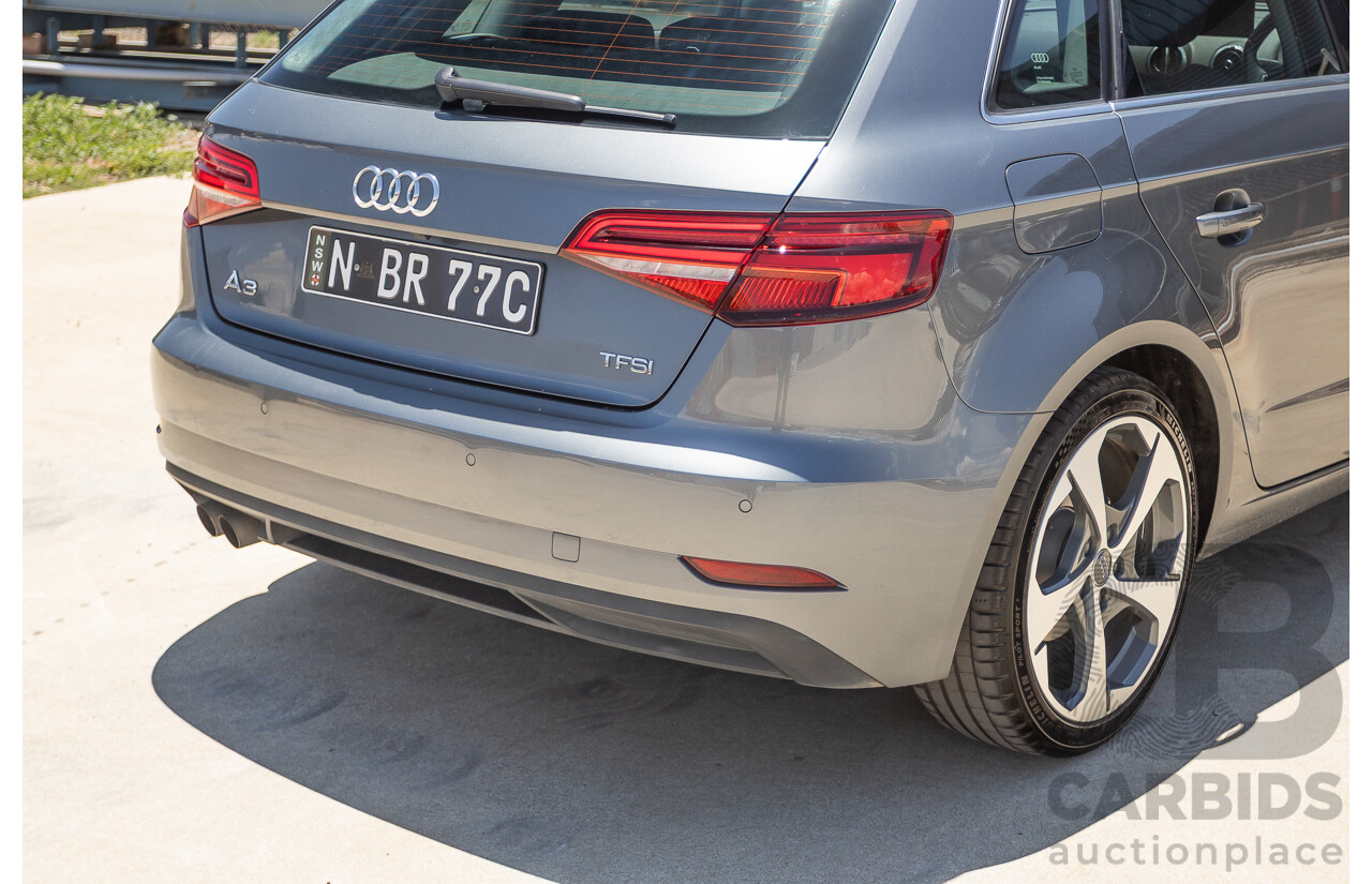 10/2017 Audi A3 TFSI Sportback COD 8V MY18 5D Hatchback Monsoon Grey Metallic Turbo 1.4L