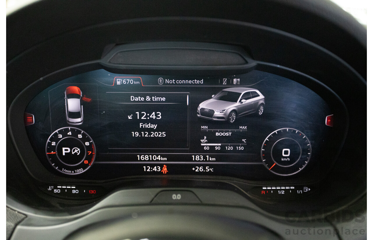 10/2017 Audi A3 TFSI Sportback COD 8V MY18 5D Hatchback Monsoon Grey Metallic Turbo 1.4L