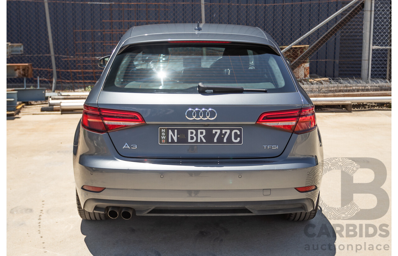 10/2017 Audi A3 TFSI Sportback COD 8V MY18 5D Hatchback Monsoon Grey Metallic Turbo 1.4L