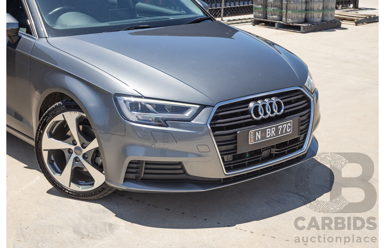10/2017 Audi A3 TFSI Sportback COD 8V MY18 5D Hatchback Monsoon Grey Metallic Turbo 1.4L