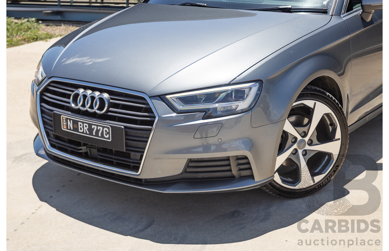 10/2017 Audi A3 TFSI Sportback COD 8V MY18 5D Hatchback Monsoon Grey Metallic Turbo 1.4L