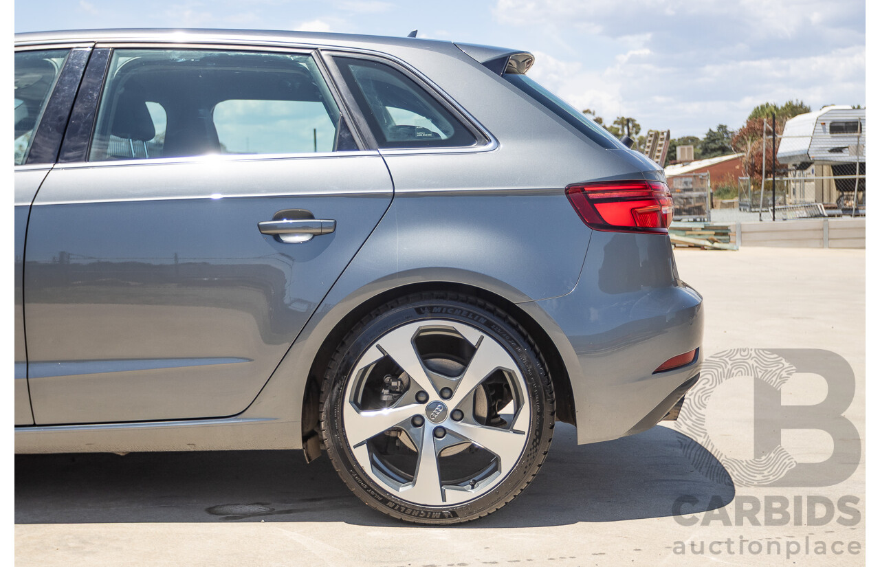 10/2017 Audi A3 TFSI Sportback COD 8V MY18 5D Hatchback Monsoon Grey Metallic Turbo 1.4L