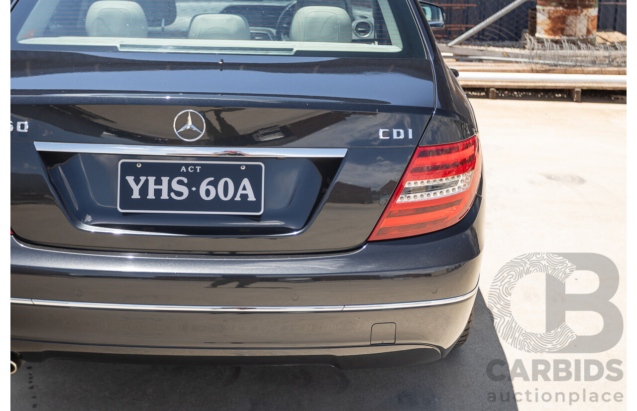 11/2011 Mercedes-Benz C250 CDI Avantguard W204 MY11 4D Sedan Magnetite Black 2.1L