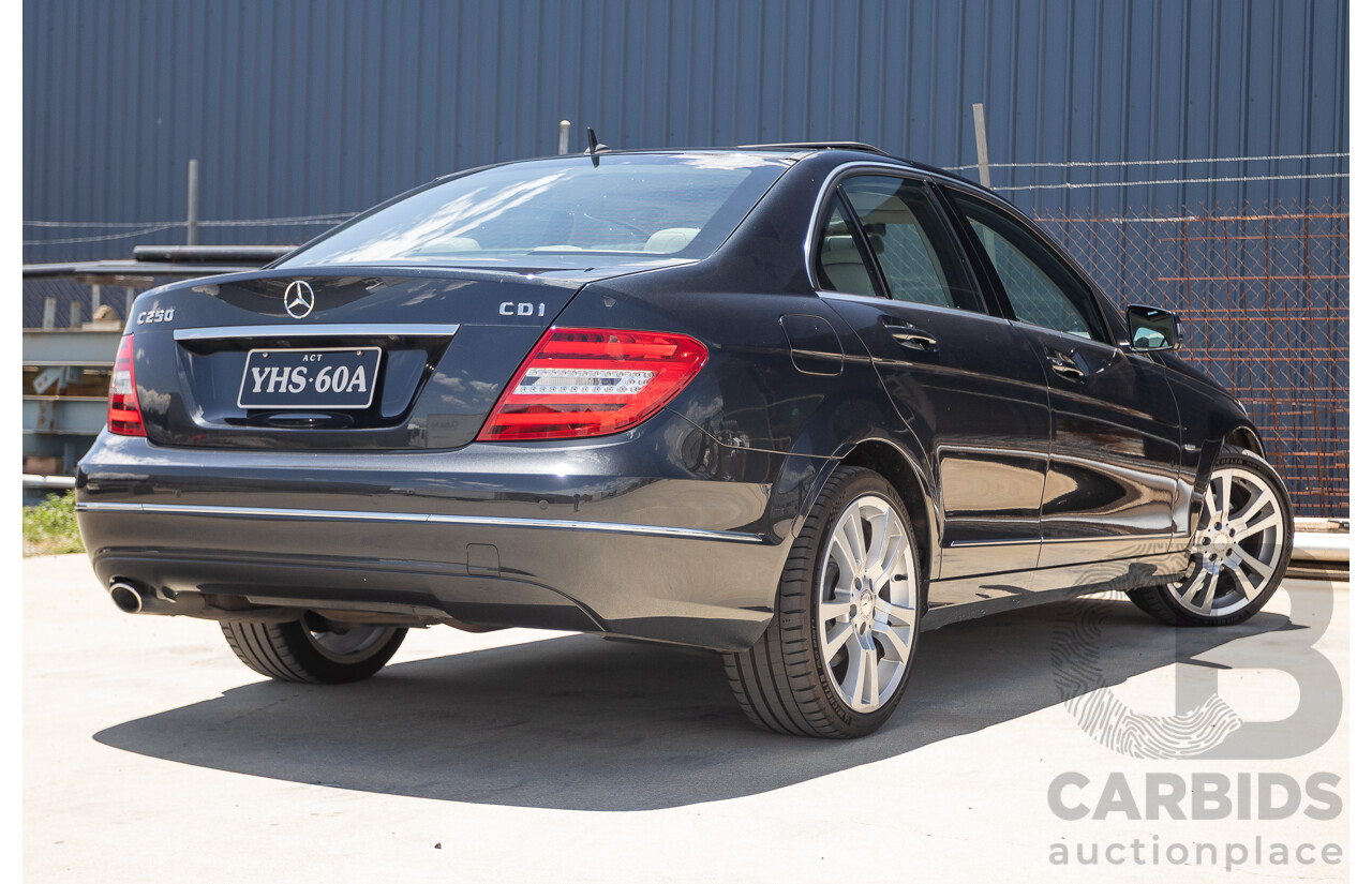 11/2011 Mercedes-Benz C250 CDI Avantguard W204 MY11 4D Sedan Magnetite Black 2.1L