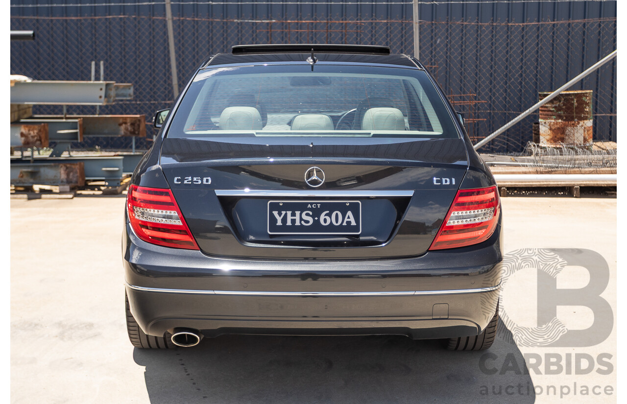11/2011 Mercedes-Benz C250 CDI Avantguard W204 MY11 4D Sedan Magnetite Black 2.1L