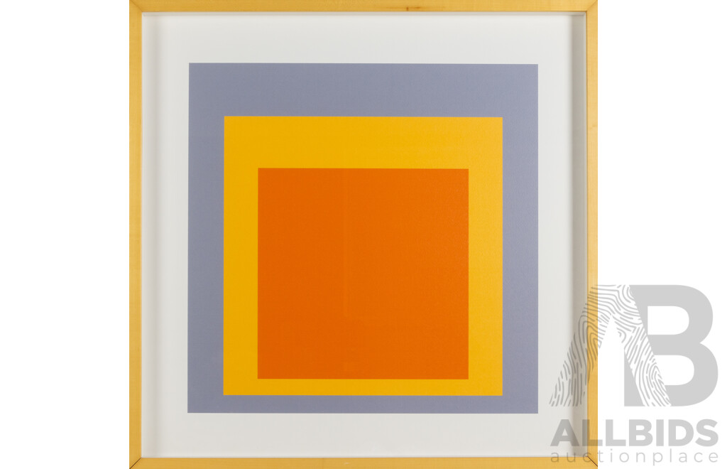 (After) Josef Albers (19/20th Centuries, German-Born American, 1888-1976), Homage to the Square (1955), Wonderful Original Colour Reproduction Print, 72 x 72 cm (frame)