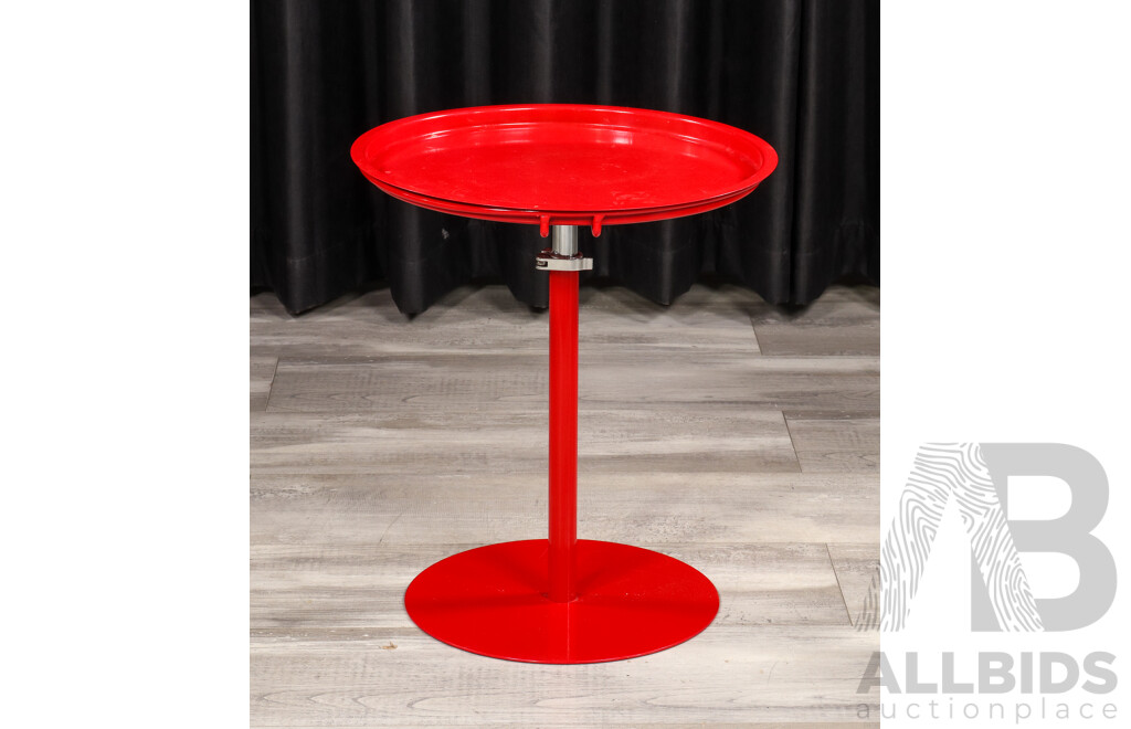 Modern Metal Single Pedestal Side Table